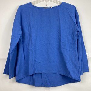 Soft Surroundings Small Blue 100% Cotton Gauze Pullover Style# 25695